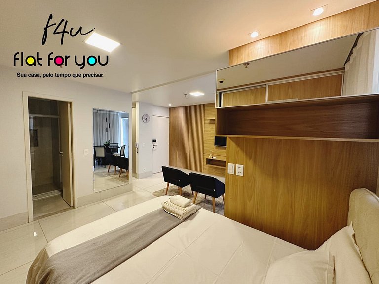 #1404A# Flat mobiliado no Jardim Goias