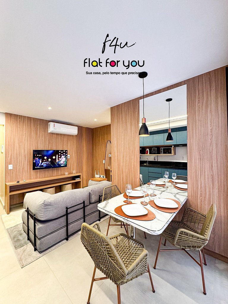 #1401S# Flat decorado e completo no Setor Bueno