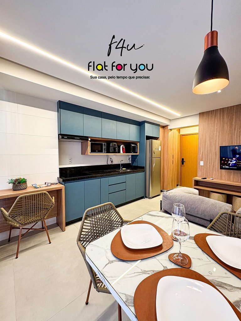 #1401S# Flat decorado e completo no Setor Bueno