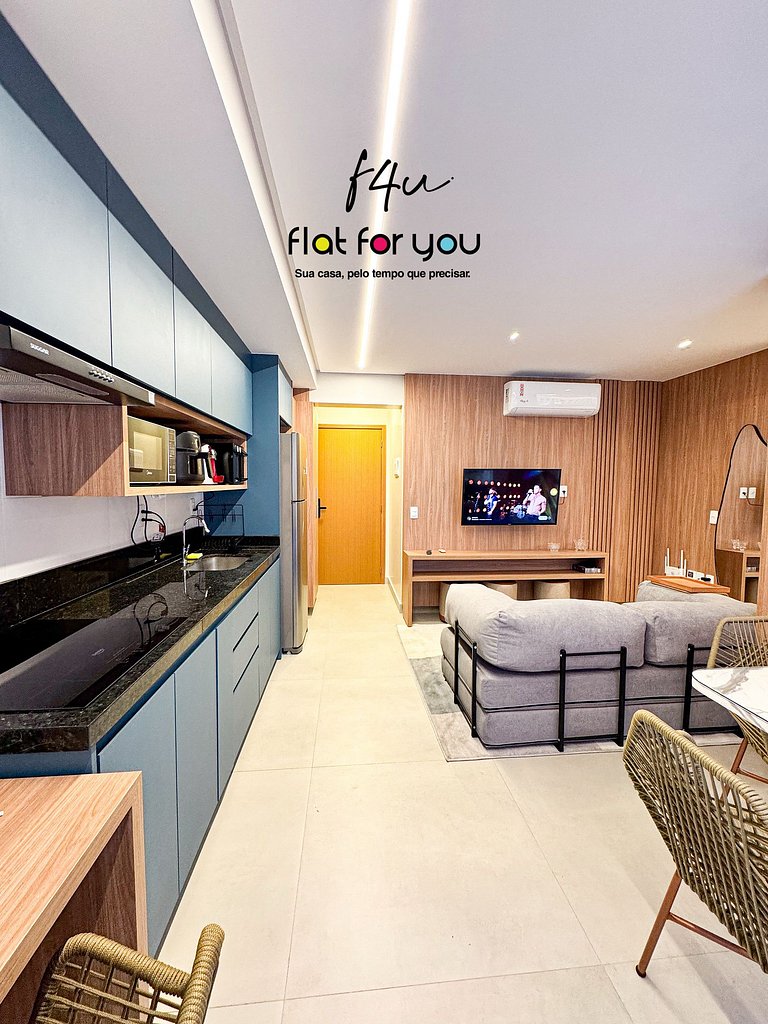 #1401S# Flat decorado e completo no Setor Bueno