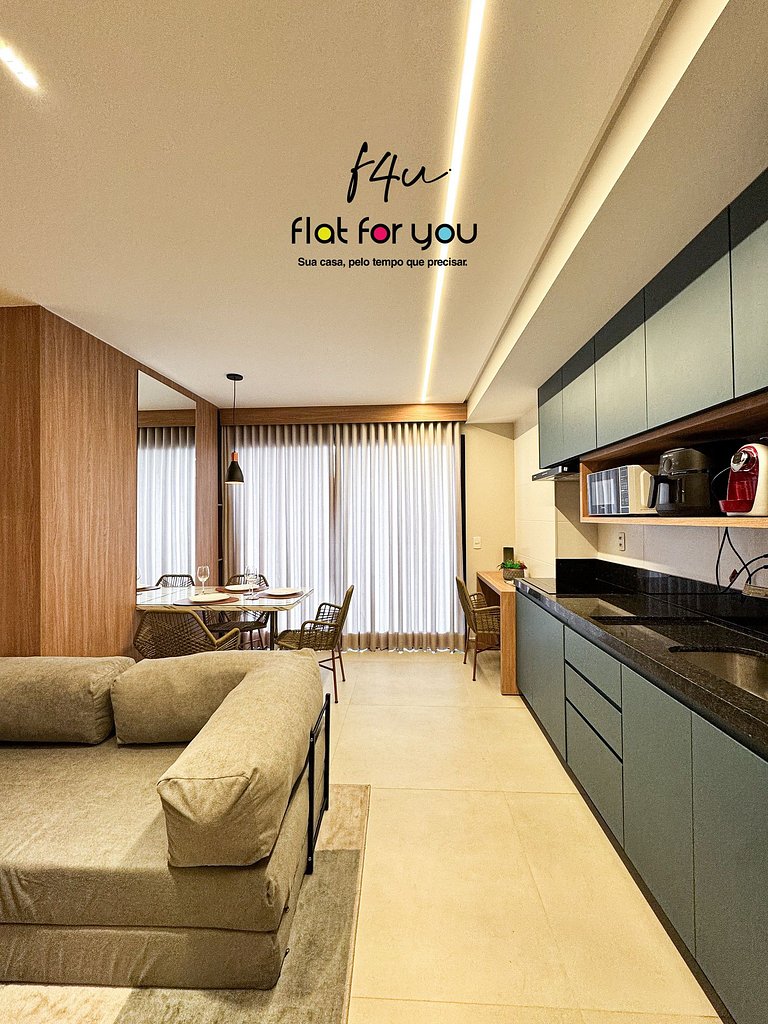 #1401S# Flat decorado e completo no Setor Bueno