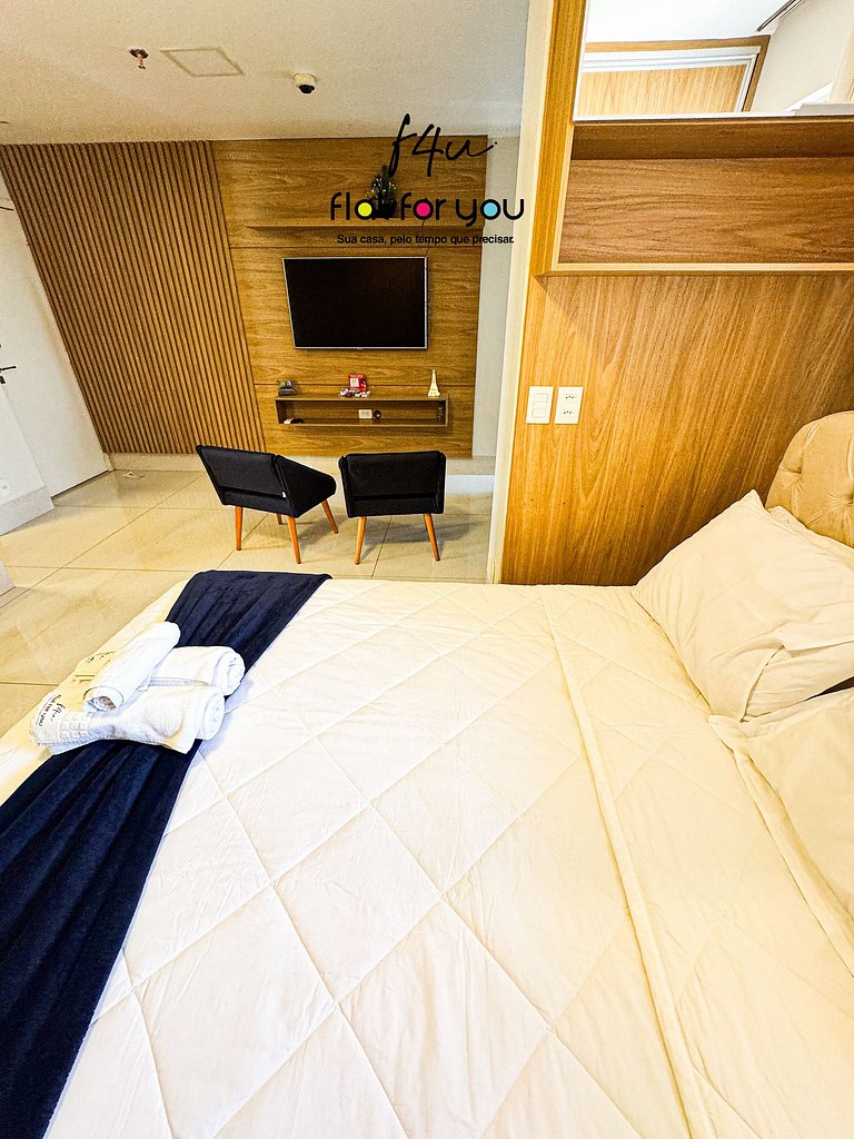 #1404A# Flat mobiliado no Jardim Goias