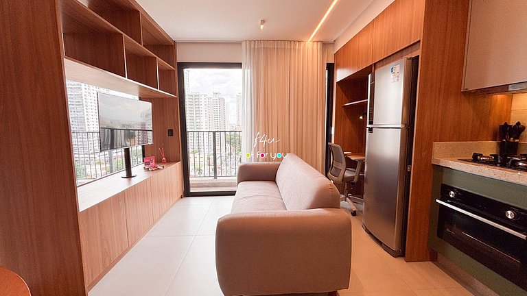 1001s Lindo Flat decorado mobiliado- St. Bueno