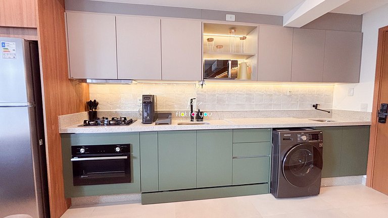 1001s Lindo Flat decorado mobiliado- St. Bueno